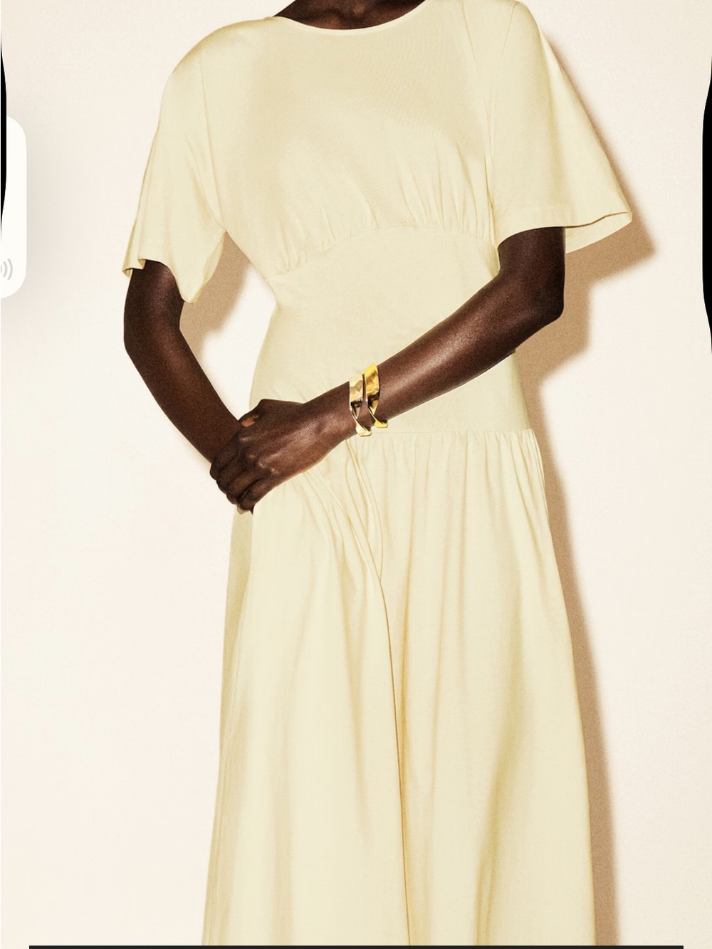 COS Soft Cream Dress with Short Sleeves - Picture 4 of 8